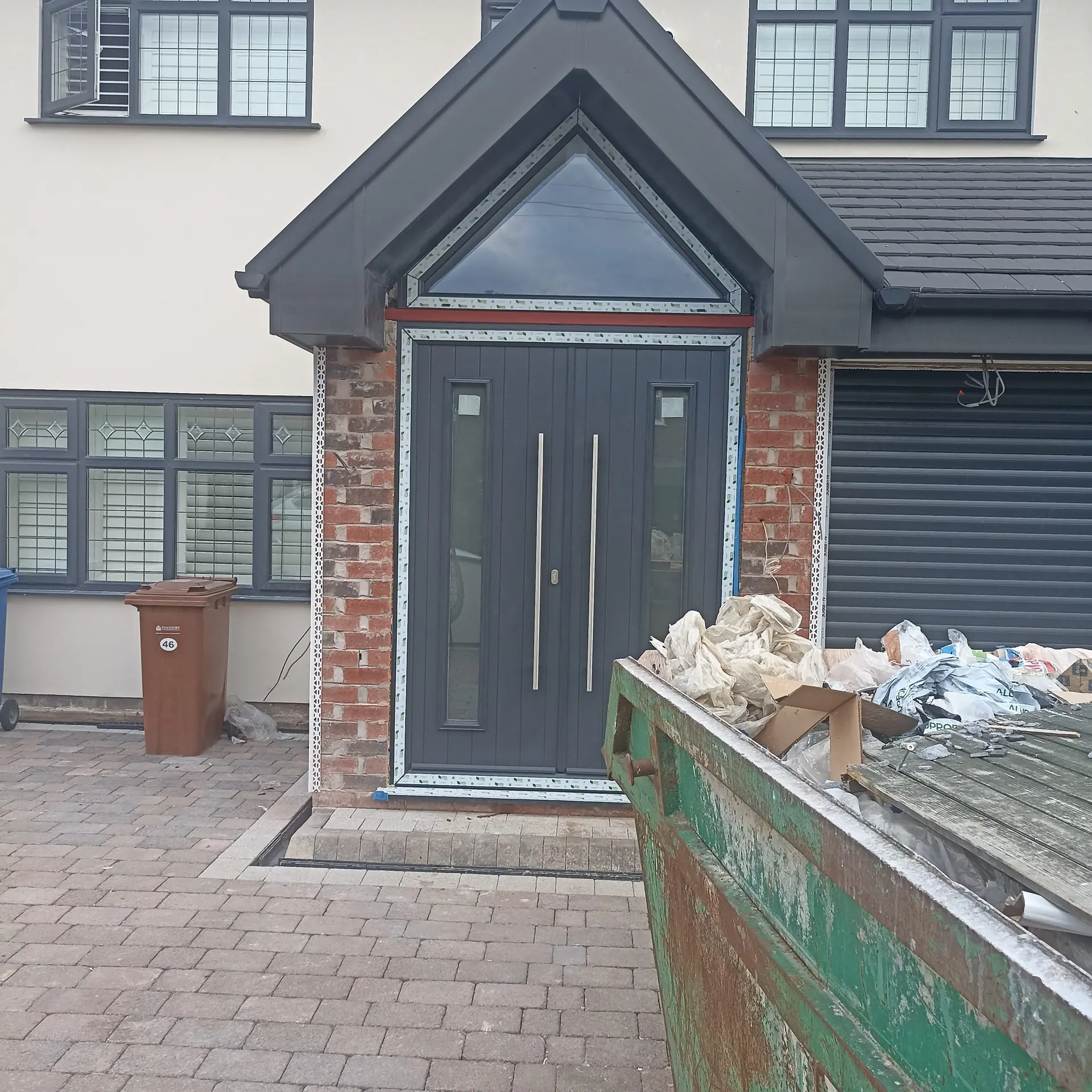 Rendered front elevation and entrance canopy